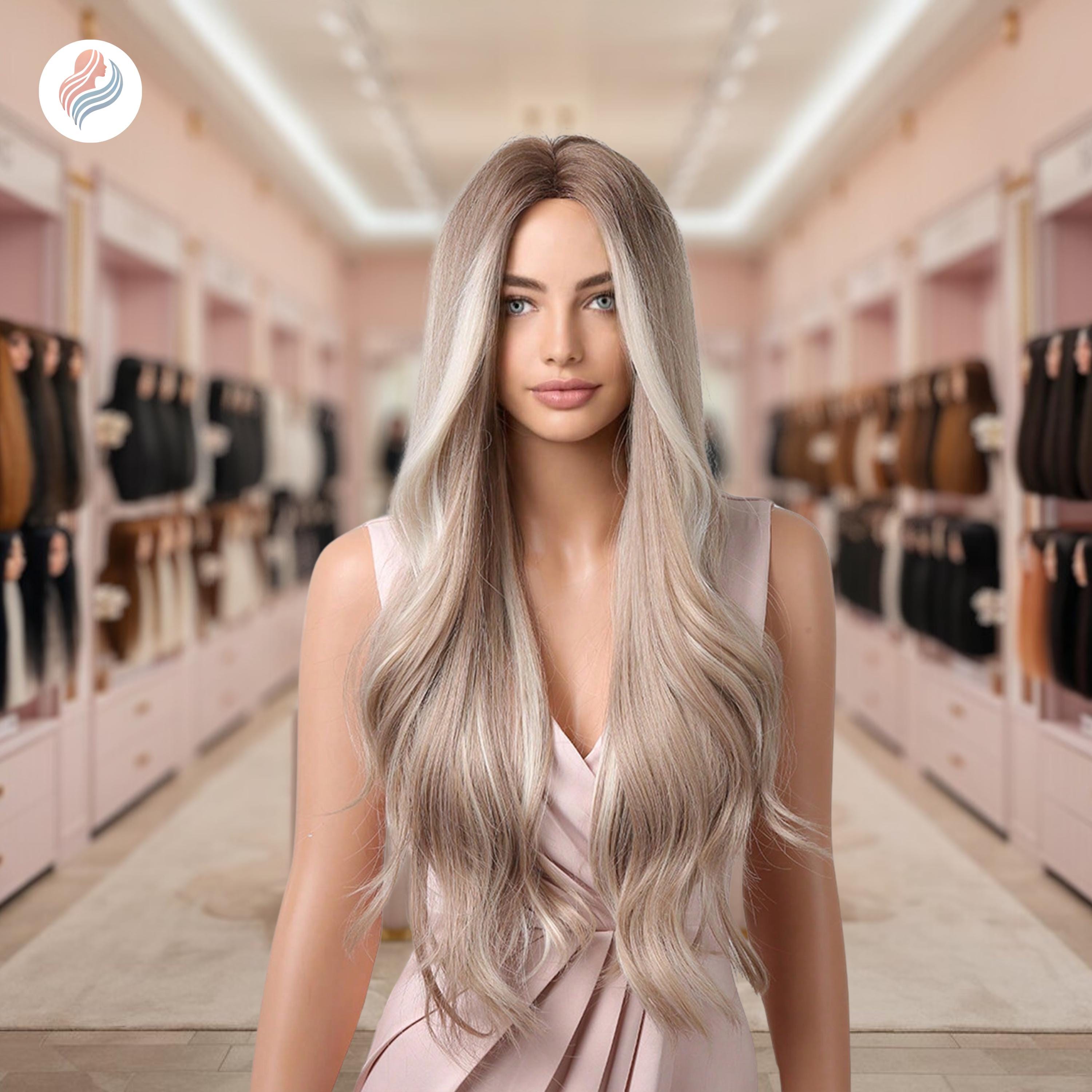 NEW !  Long 28 Inch Wig Dark Blonde 28-Inch Solid Medium-dark Blonde Layered Cascading Curls  main image 4