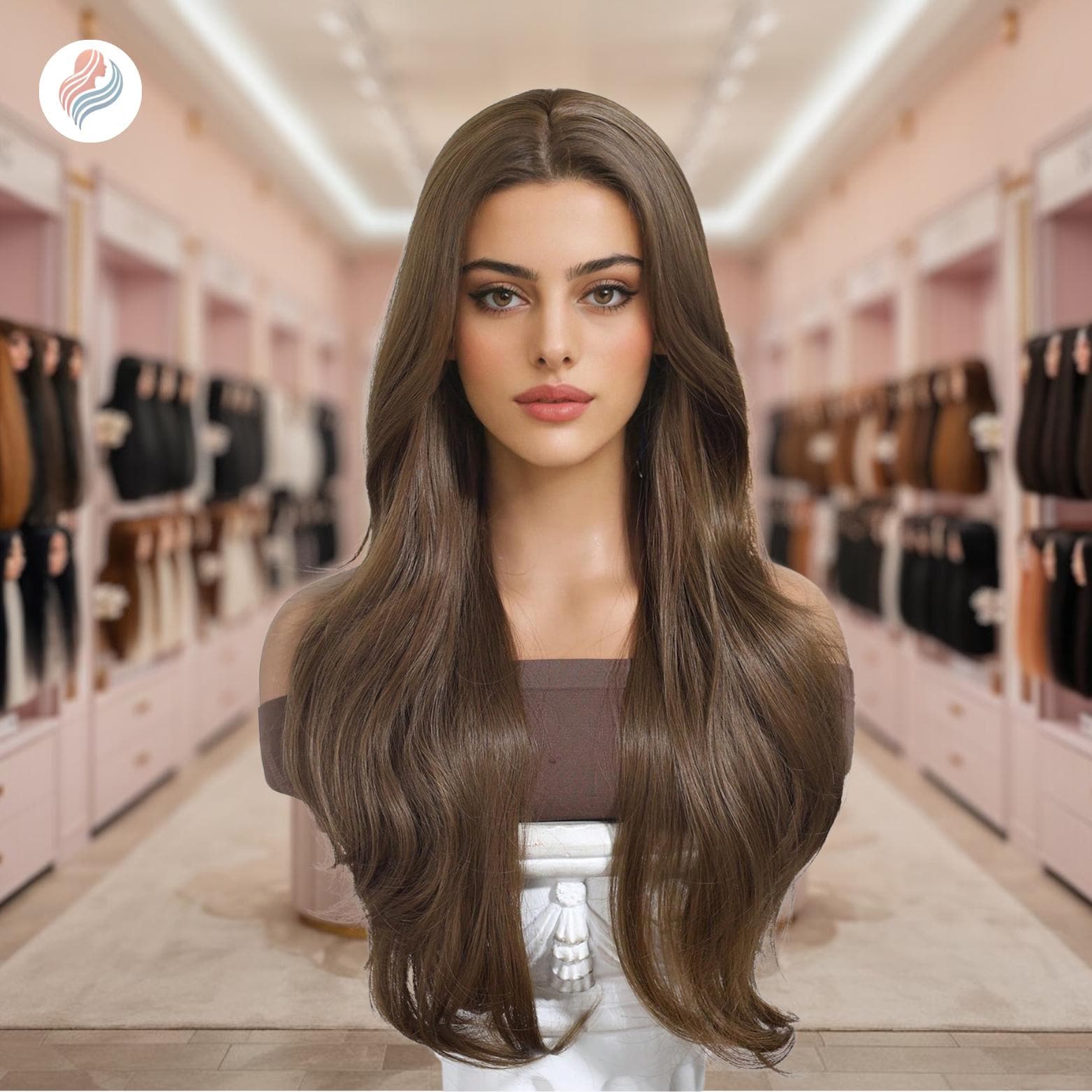 Medium Length Thick Wavy Brown Heat Resistant Wig Amazon.com : NAYOO Long Dark Brown Wavy Wig for Women 26  main image 4