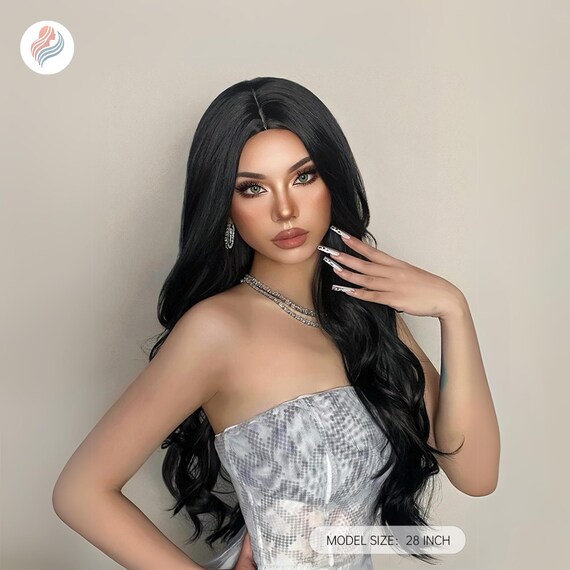 This here is an black 28\'\' body wave Amazon.com : Xagujpo 28 inch V Part Wig Human Hair Body Wave  main image 2