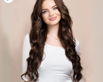 Medium Brown Human Hair Wig: 13x4 French Lace, Pre-Plucked