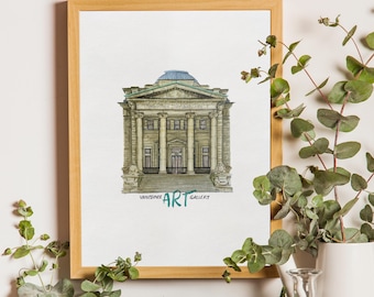 Hand-Painted Illustration-Original Printable Watercolour | Vancouver Art Gallery | Art Poster-Digital Download