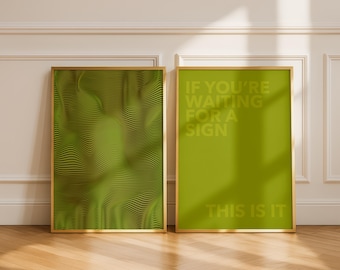 Arte psichedelica ottica unica - Set di 2 - Verde lime: compatibile con Big Frame