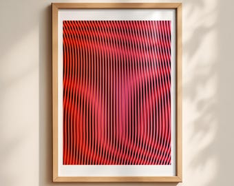 Arte ottica strabiliante: download immediato, compatibile con cornici di grandi dimensioni - Onde cromatiche n. 1