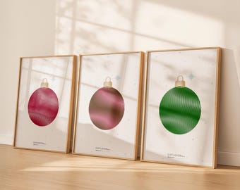 Download immediato di ornamenti unici di arte ottica - Memoria dal set di 3: adatto per la personalizzazione