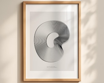 Diffusion 1-1 / Stampa artistica minimalista / Decorazione astratta moderna (download digitale)