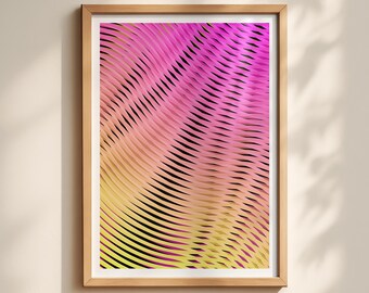 Aurora Flow n. 3 - Opera d'arte stampabile in stile Optical Art - Decorazione per la casa contemporanea e vibrante