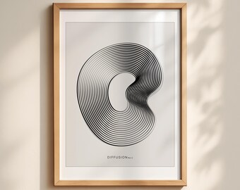Diffusion No.1-2 / Stampa artistica minimalista / Arte astratta moderna / Arredamento di metà secolo (download digitale)