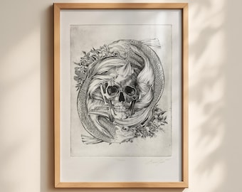 Il profumo / Arte ispirata - Incisione vintage in bianco e nero fatta a mano - Arte murale gotica - Download digitale