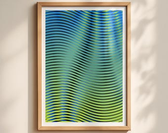 Aurora Flow n. 4 - Opera d'arte stampabile in stile Optical Art - Decorazione per la casa contemporanea e vibrante