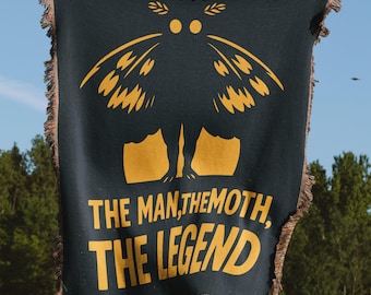 Mothman Blanket, The Man The Moth The Legend, Cryptid Woven Blankets, Mothman Gifts, Popular Etsy Listing