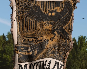 Tkany koc Mothman: Point Pleasant WV Cryptid Art