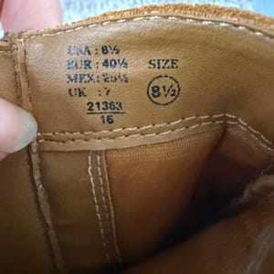 Y2K Vintage Suede Square Toe Fringe Ankle Boots 8.5 Camel Western Boho Cowgirl image 6