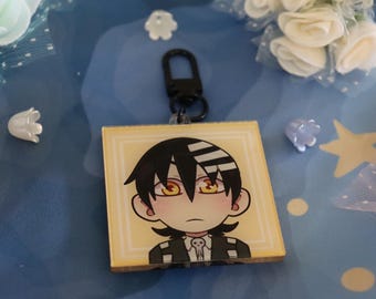 Anime Soul Eating Keychain Acrylic Charm Glitter