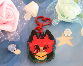 Hazbin Hotel Glitter Keychain Acrylic