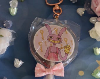Jester Circus Charm Keychain: Digital Inspired Epoxy Lollipop Accessory Amazing V1 version one
