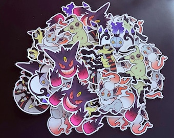 Matte Stickers Ghostly Set 2.5" Vinyl Stickers monsters pocket