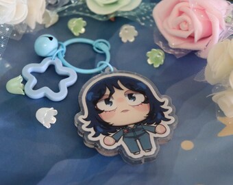 Mouth Washing Glitter Acrylic Keychain Charm -End Back side