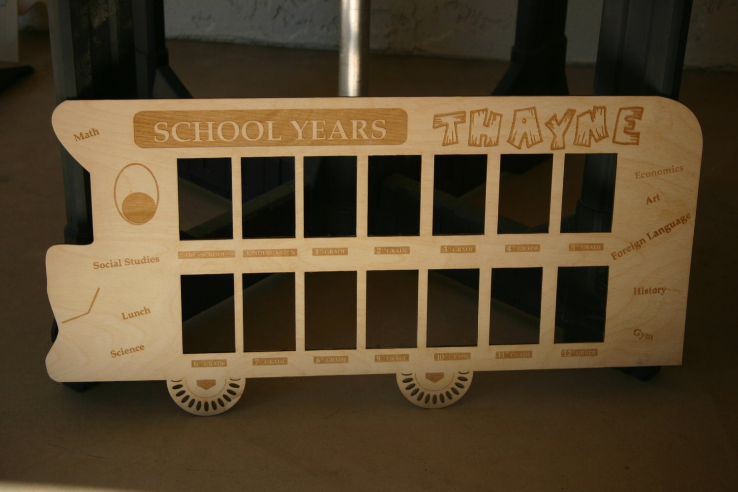 Personalized School Bus Photo Frame To Include Pre Zoom