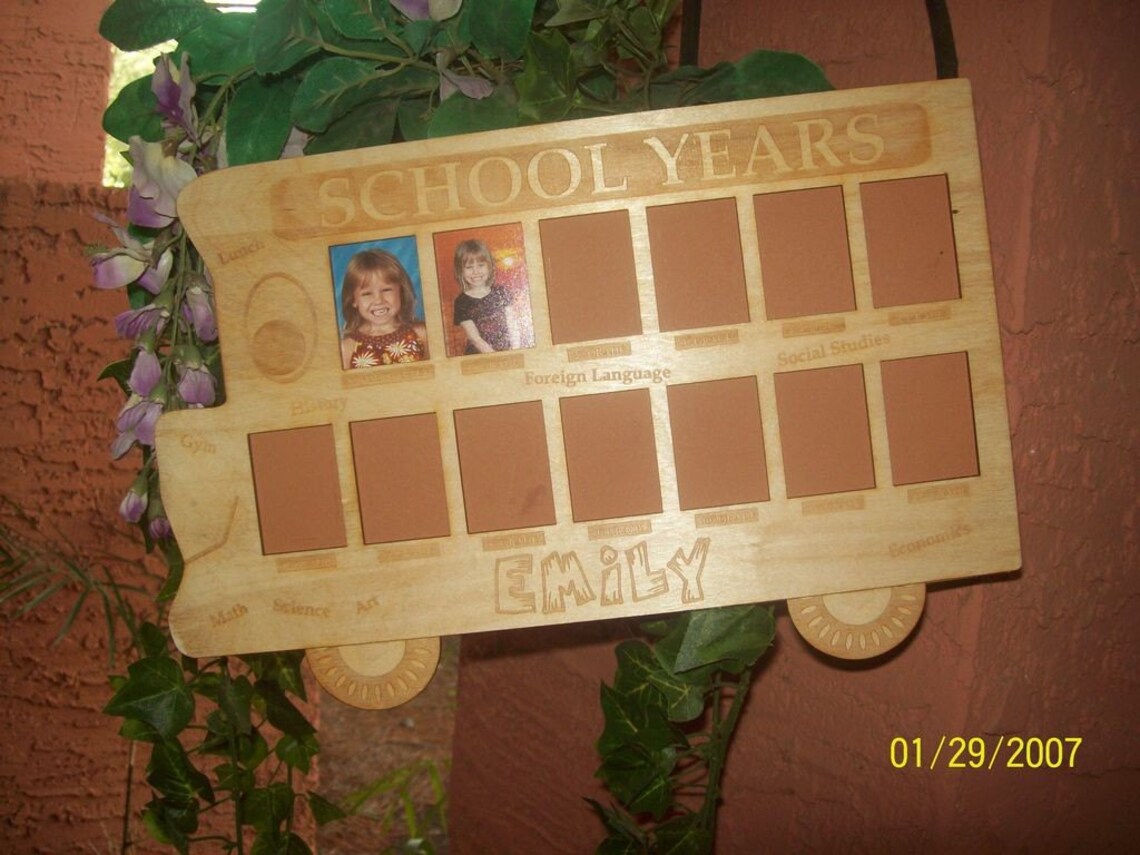 Personalized school bus photo frame for grades K12 Etsy