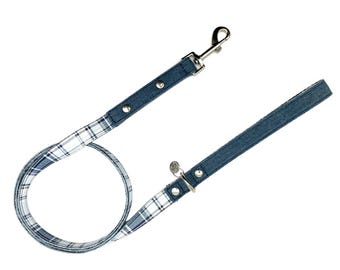 Swag Leash - Denim & Blue Plaid