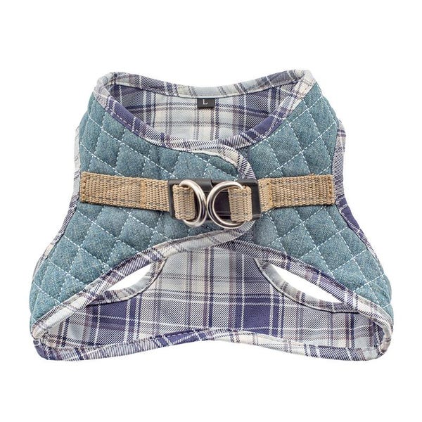 SMALL DOG - Grey Denim Stripe Harness