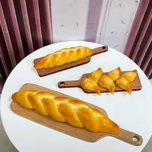 Miniature 1/6 - 1/12 Braided Loaf Breads for Realistic Dollhouse Food
