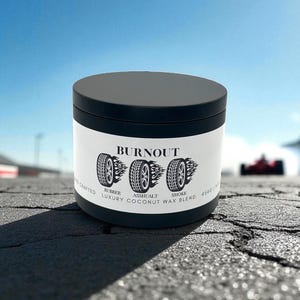 Burnt Rubber Limited-Edition Performance Car Coconut Wax Candle Odd Scented Gifts for Him