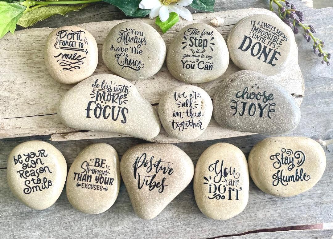 12 Kindness Rocks, Smooth Lake Michigan Basalt Beach Rocks, Stones ...