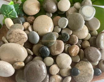 1lb Great Lakes Round Rocks Stones Lake Michigan J.Q. Craft Making Quality Projects, Jewelry Painting Decoupage Home Decor, Free Shipping