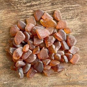 Genuine Surf Tumbled Tiny Sea Glass Beach Glass Pieces Assorted Shades of Brown, JQ Shapes and Sizes Craft Jewelry Quality Bulk 50, 100 pcs