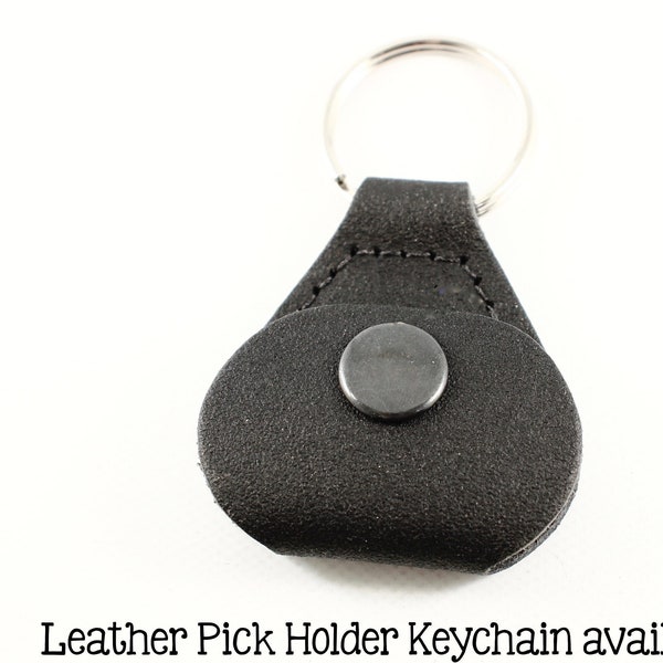 Leather Guitar Pick Holder Keychain