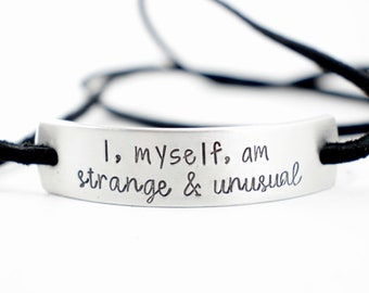 Custom Hand Stamped Aluminum and Suede Wrap Bracelet with your choice of text