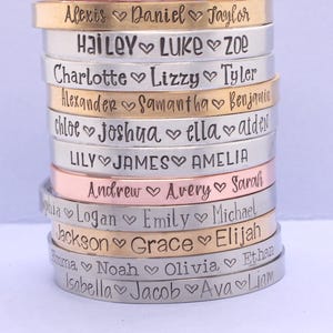 Custom Name Cuff Bracelet – Personalized Gift for Moms & Grandmas