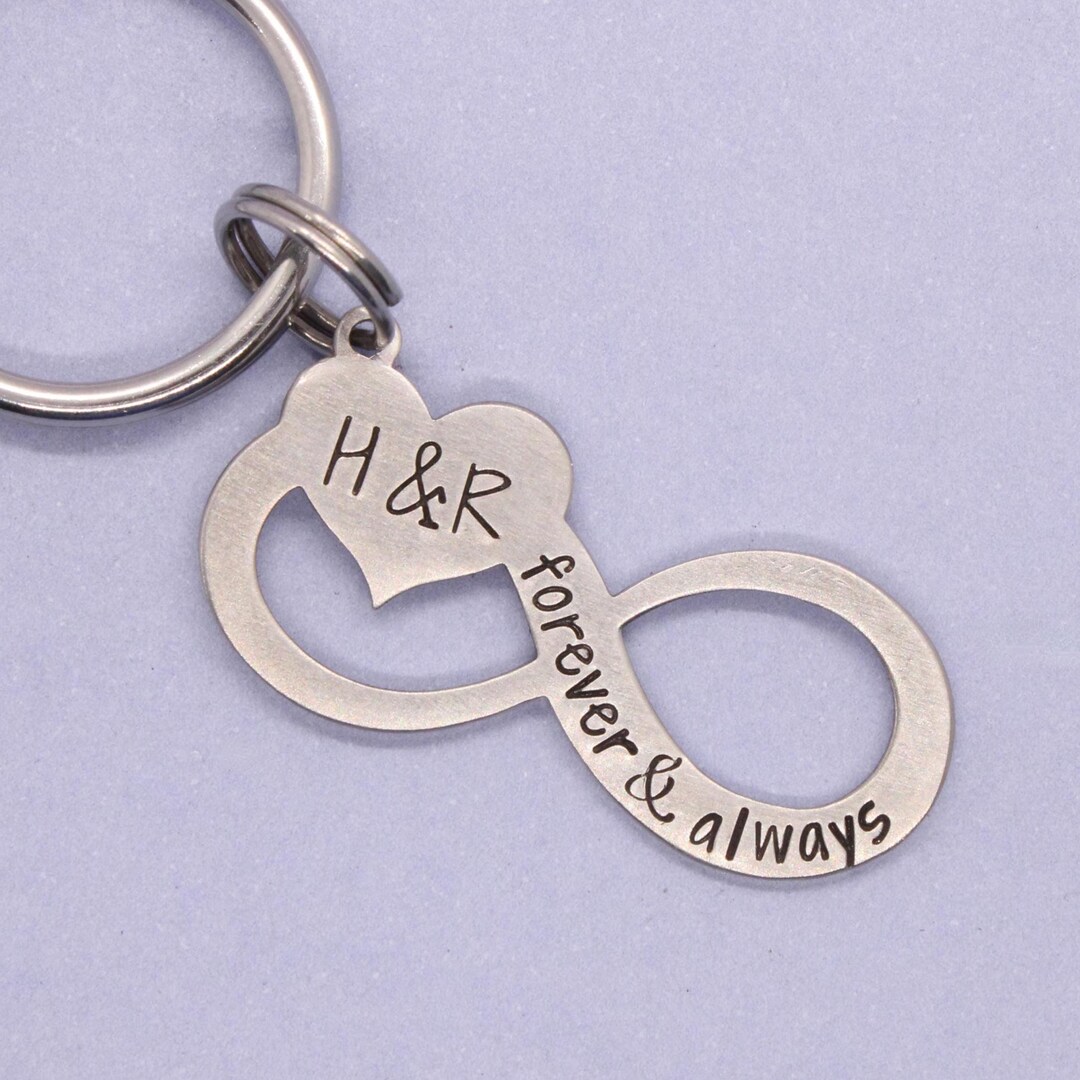 Forever and Always Infinity Keychain With Initials - Always and Forever ...