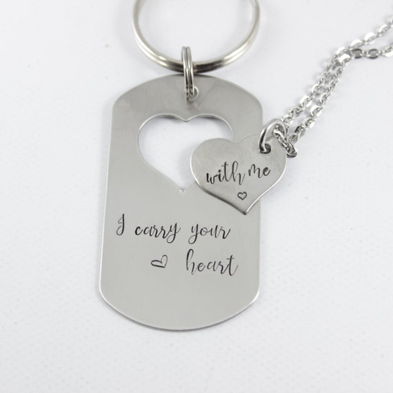 dog tag with heart cut out