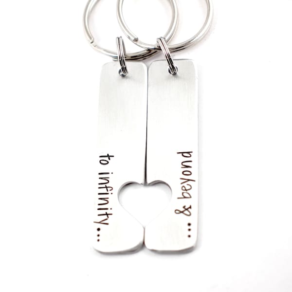 To infinity and beyond  Couples Keychain Set - his and hers keychains - matching keychains - mother's day gift