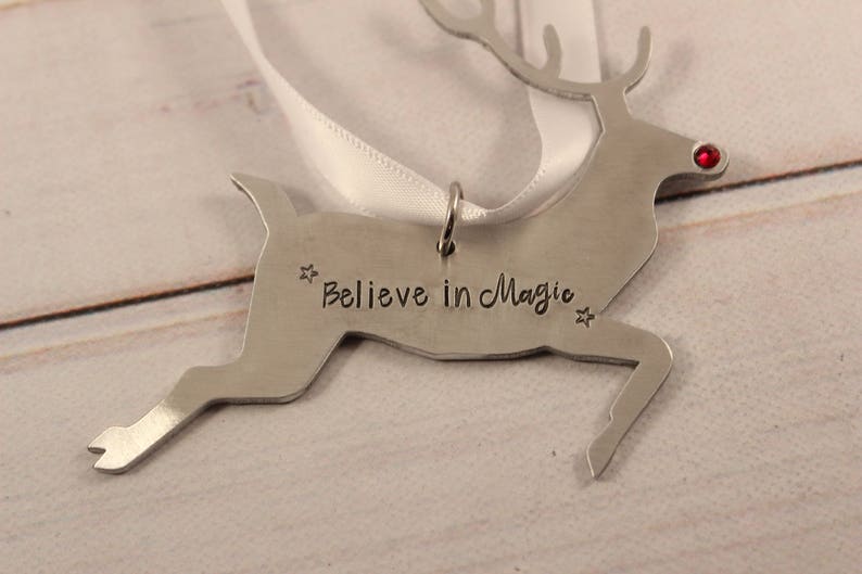 Believe in Magic Christmas Reindeer Ornament
