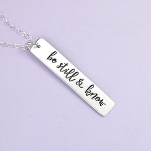 Be still and know necklace - Sterling silver charm necklace