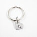 Custom Hand Stamped Initial Keychain - Small Heart - Etsy