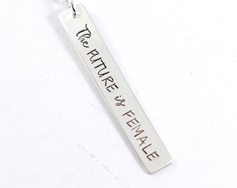 The Future is Female sterling silver charm necklace - The future is female charm - female necklace