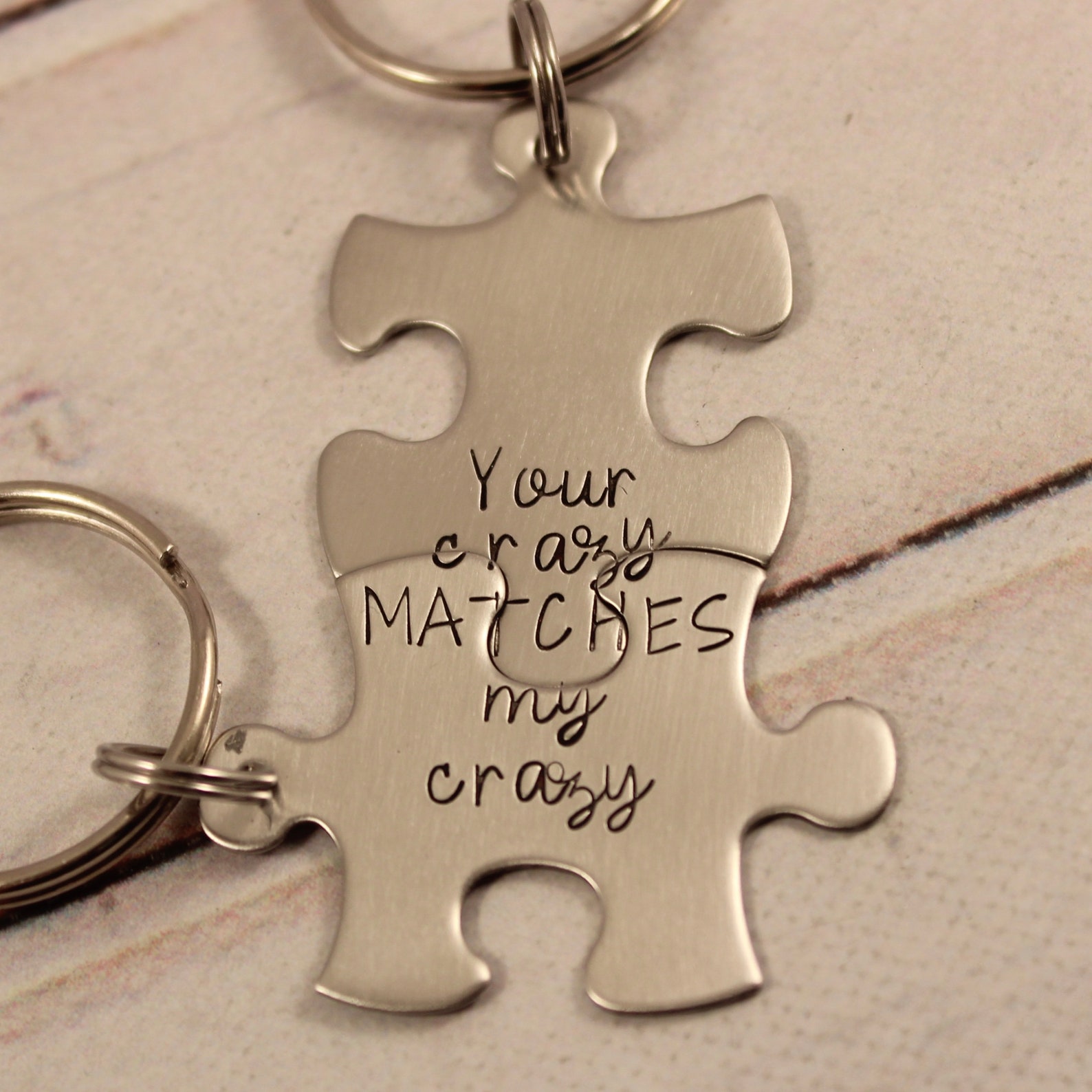 Your Crazy Matches My Crazy Stainless Steel Puzzle Piece Set | Etsy