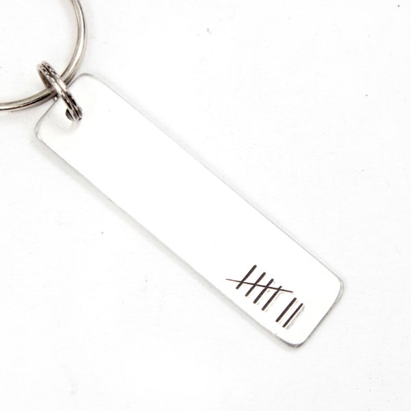 Tally Mark Keychain - Custom number - tick mark keychain - anniversary keychain