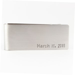 Custom Money Clip - Hand Stamped Money Clip - Dad gift - Husband Gift - Stainless Steel Money clip - GPS coordinates - initial money clip