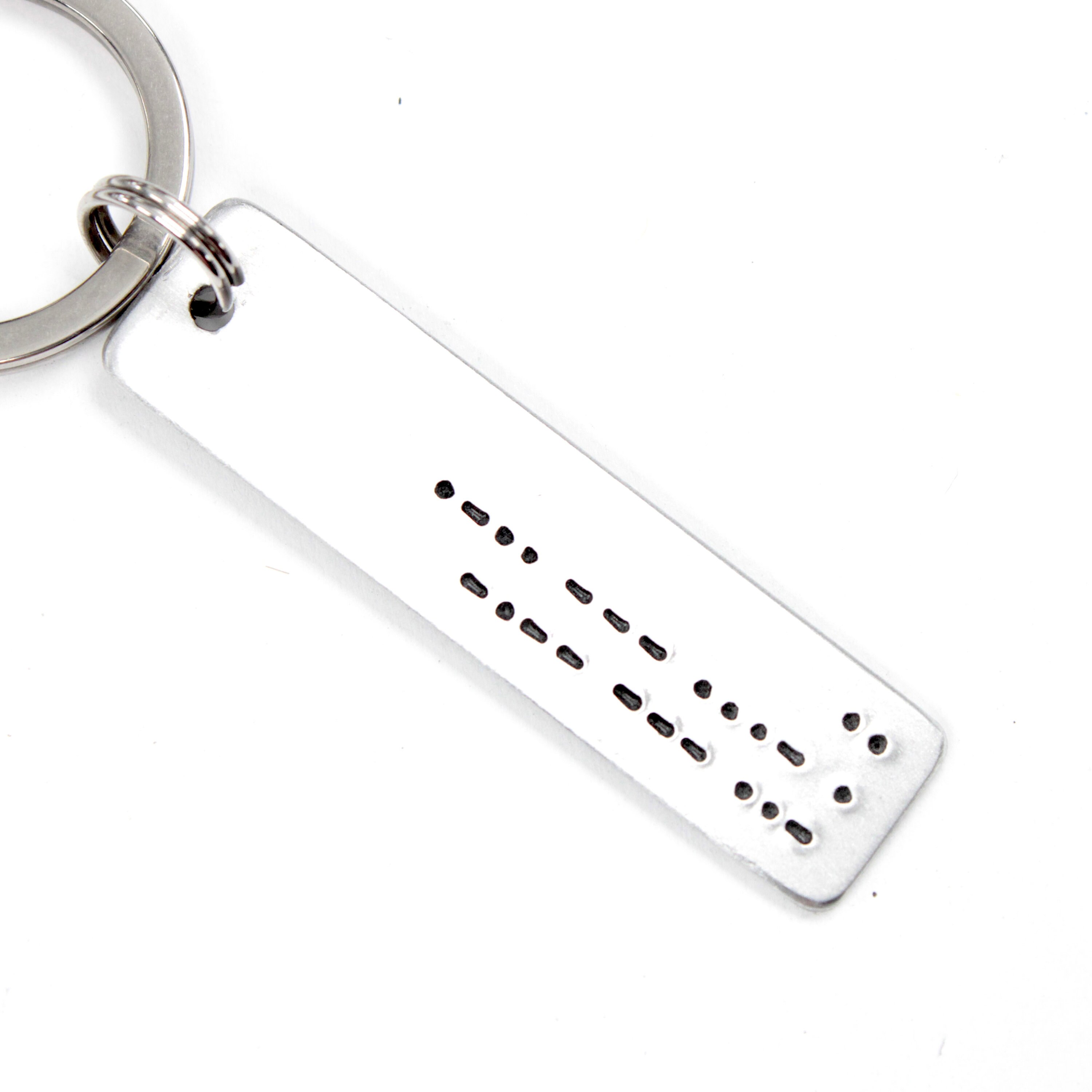 I Love You in Morse Code Hand Stamped Keychain - Etsy