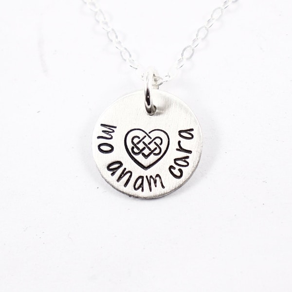 Mo Anam Cara - Irish / Gaelic Hand stamped Sterling Silver necklace