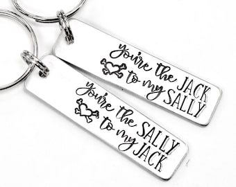 You're the Jack to my Sally You're the Sally to my Jack - inspired keychains - Couples keychains - Purchase single or set