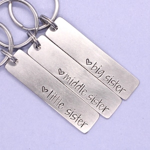 Big sister and Little sister keychains - Available as a set or single keychain