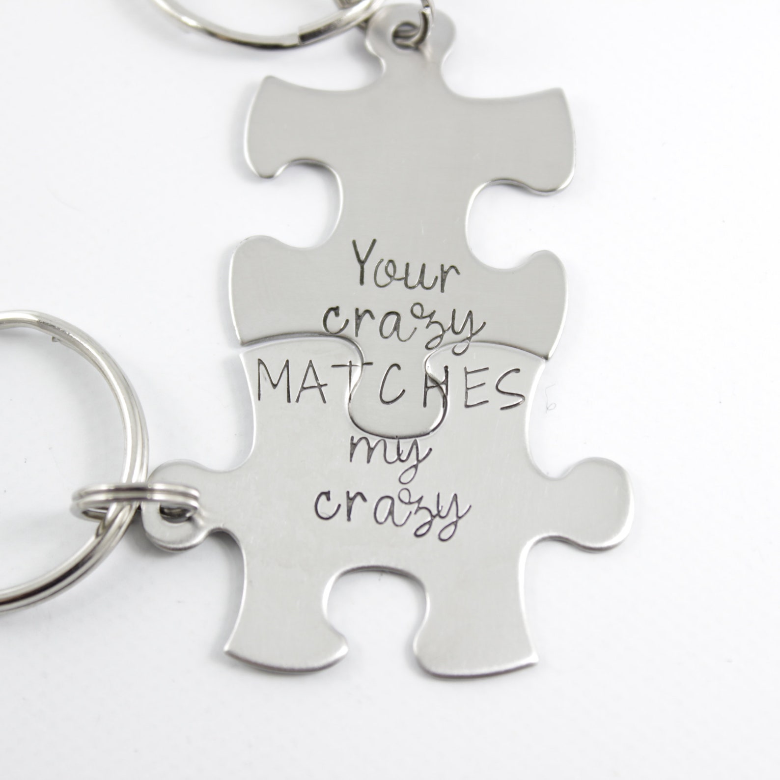 Your Crazy Matches My Crazy Stainless Steel Puzzle Piece Set | Etsy