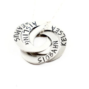 Four Ring Russian Ring Necklace - Interlocking Ring necklace - quadruple ring charm - Russian ring charm - Custom Russian Ring
