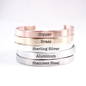 Nolite te bastardes carborundorum Cuff Bracelet Your choice of aluminum, stainless steel, brass, copper, sterling silver image 3